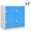 VidaXL 2x Locker Cabinets Lockable Filing Cabinets Storage Cabinets Organizer Office Light Grey and 3095224
