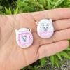 1-6Pcs Tamagotchi Bead Accessories Acrylic Cartoon Small Arcade Machine Bead Diy Keychain Jewelry Material Fun Decoration