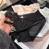 Ladies Summer Sexy Lace Satin Comfortable Breathable Cotton Crotch Breathable Low Waisted Briefs