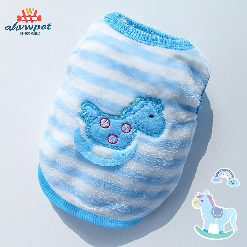 Cartoon Flannel Thermal Teacup Dog Small Milk Dog Dog Cat Teddy Clothes Vest Pet Supplies