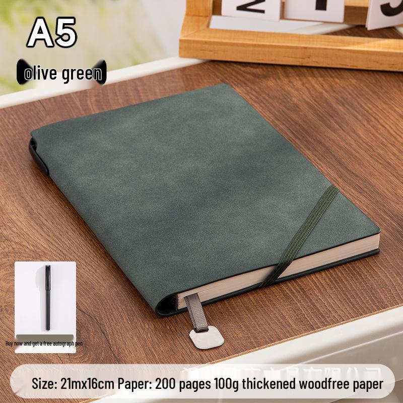 A5 Retro Tie-Up Sheepskin Leather Notebook: Soft Leather Journal for Office and Meetings