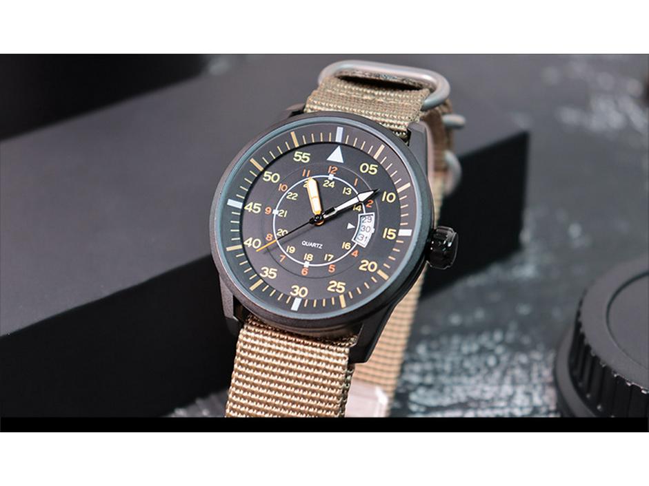 Addies Nylon Strap Men's Waterproof Quartz Sports Watch with Luminous Calendar