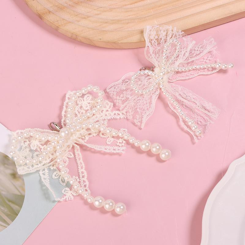 1/2 Piezas Flor Decorativa para Zapato Hebilla Encaje Perla Lazo Cordones de Zapato Amuletos Para Zapatillas Accesorios de Amuletos para Zapatos