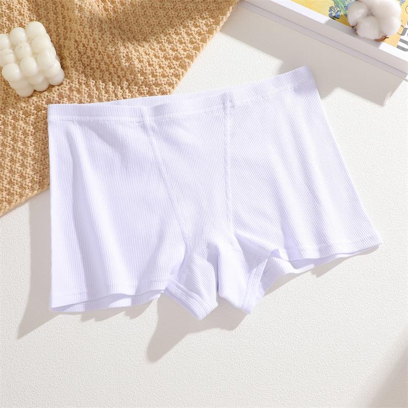 S-XXL Cotton Boyshorts Underwear for Women Stretchy Breathable Panties Sexy Striped Low Waist Shorts Ladies Solid Color Lingerie