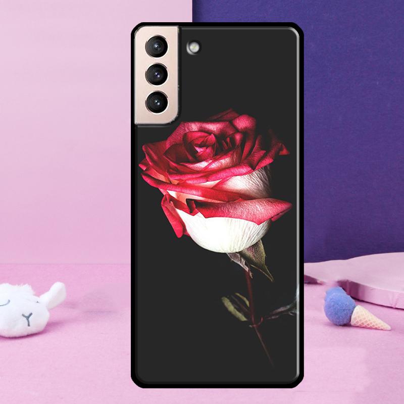 Red Rose Flower Phone Case For Samsung Galaxy S25 Ultra S23 S20 S21 S22 S24 FE S9 S10 Plus S24 Ultra Cover