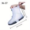 1 Pair Dual-Tone Waterproof Shoe Covers - Washable, Non-Slip with Secure Button Closure, Durable Rubber Rain Boots for Outdoor Activities
