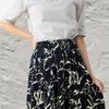 Fully Elastic Skirt with Lined Solid Floral Relaxed Perfect for and Fall Floral Size [FLUTE.MF] Women's Top, Flared, Mid-Length, Color, Print, Casual,