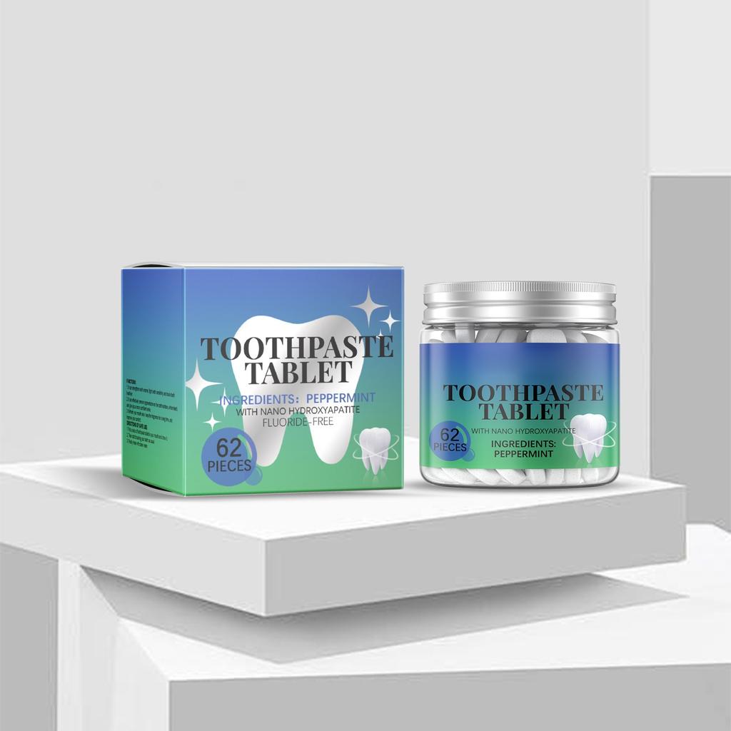 Toothpaste Tablets | Chewable Toothpaste Tablets For Fresh Breath | Fluoride Free | Nano Hydroxyapatite Toothpaste | 62 Tablets