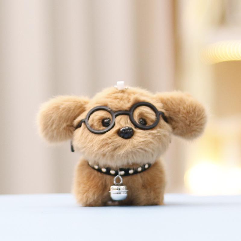 Adorable Plush Dog Keychain - Cute Stuffed Animal Bag Charm Pendant