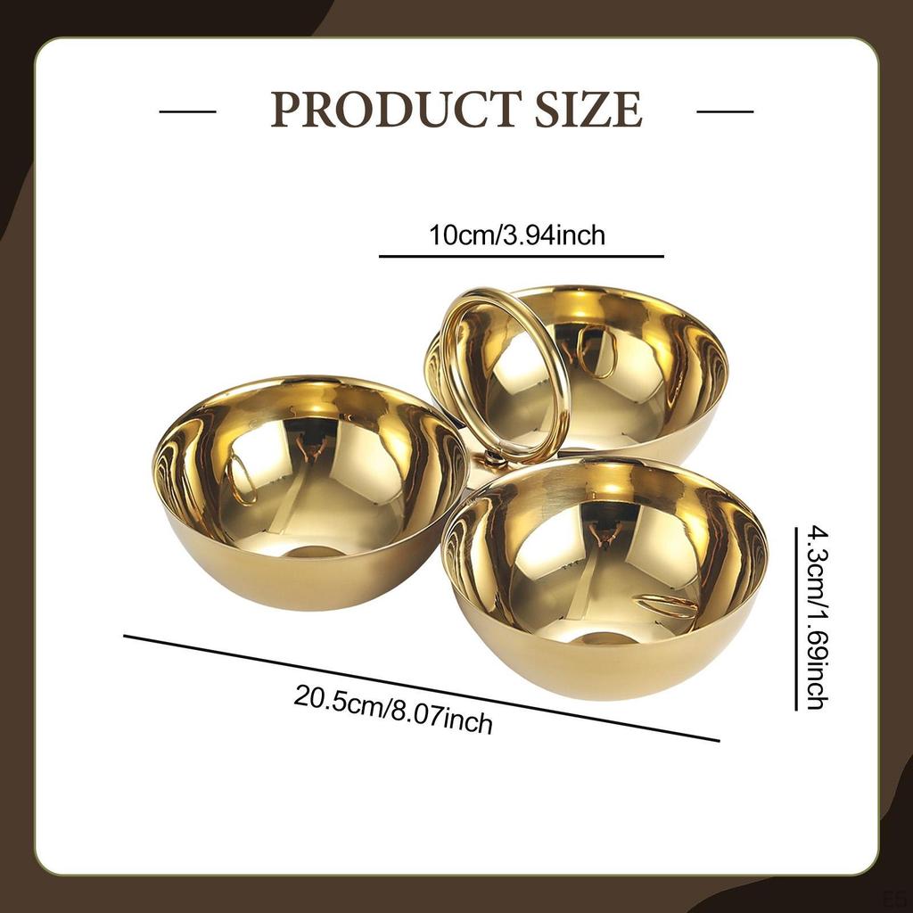 Stainless Steel Snack Serving Bowls Appetizer Platter Multipurpose Portable Plates for Hosting