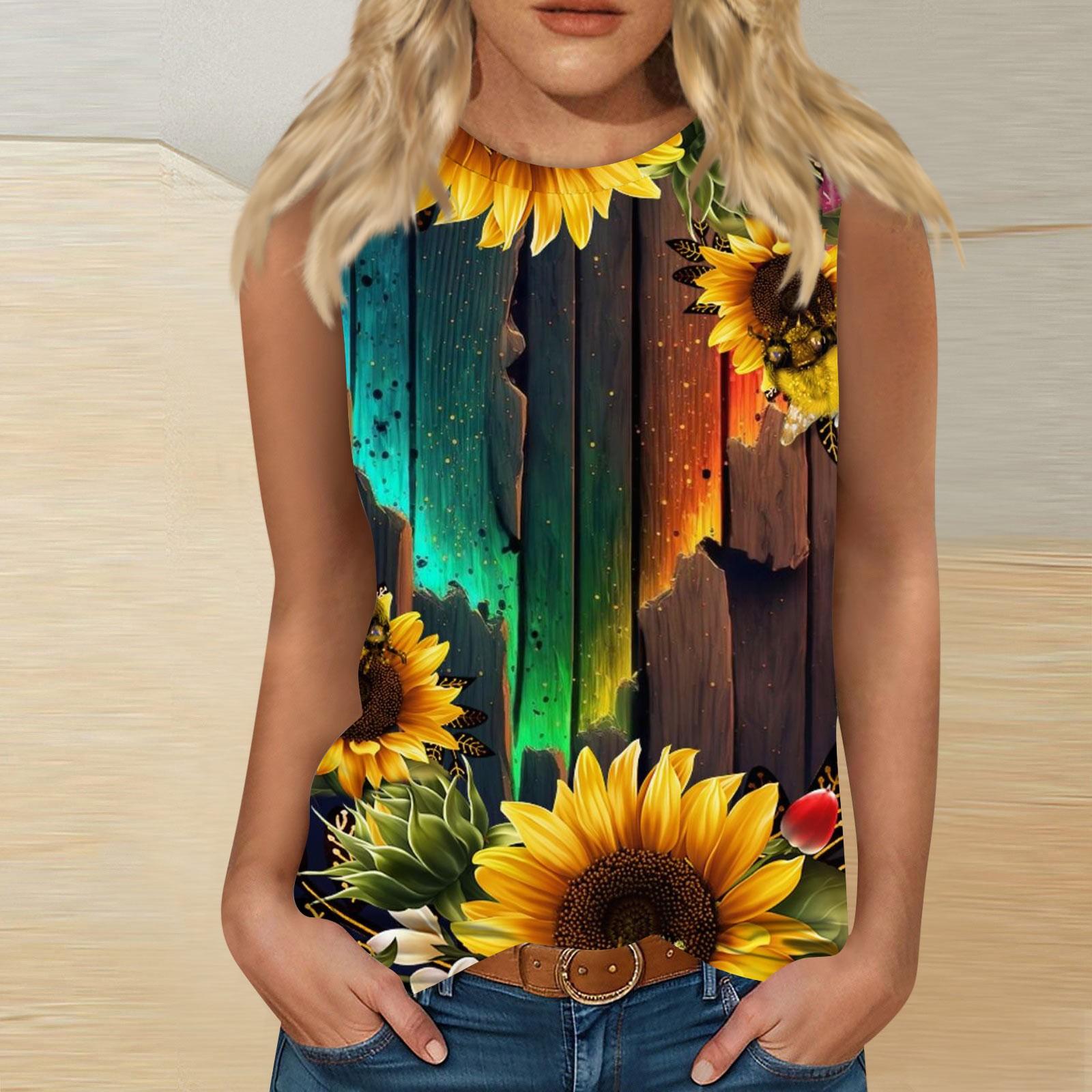 

Женский модный повседневный жилет с принтом и U-образным вырезом без рукавов, топ на подтяжках S