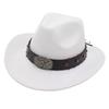 Top Hat Western Cowboy Hat Tibetan Jazz Hat Felt Hat Bull Head Belt Buckle Riding Hat Sun Hat