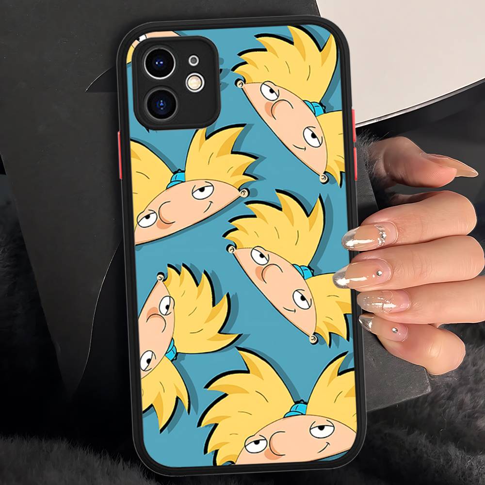 H-Hey A-Arnold Helga Bonito Matte Protective Case For IPhone 16 15 14 13 12 11 Pro Max X XS MAX Protection Case
