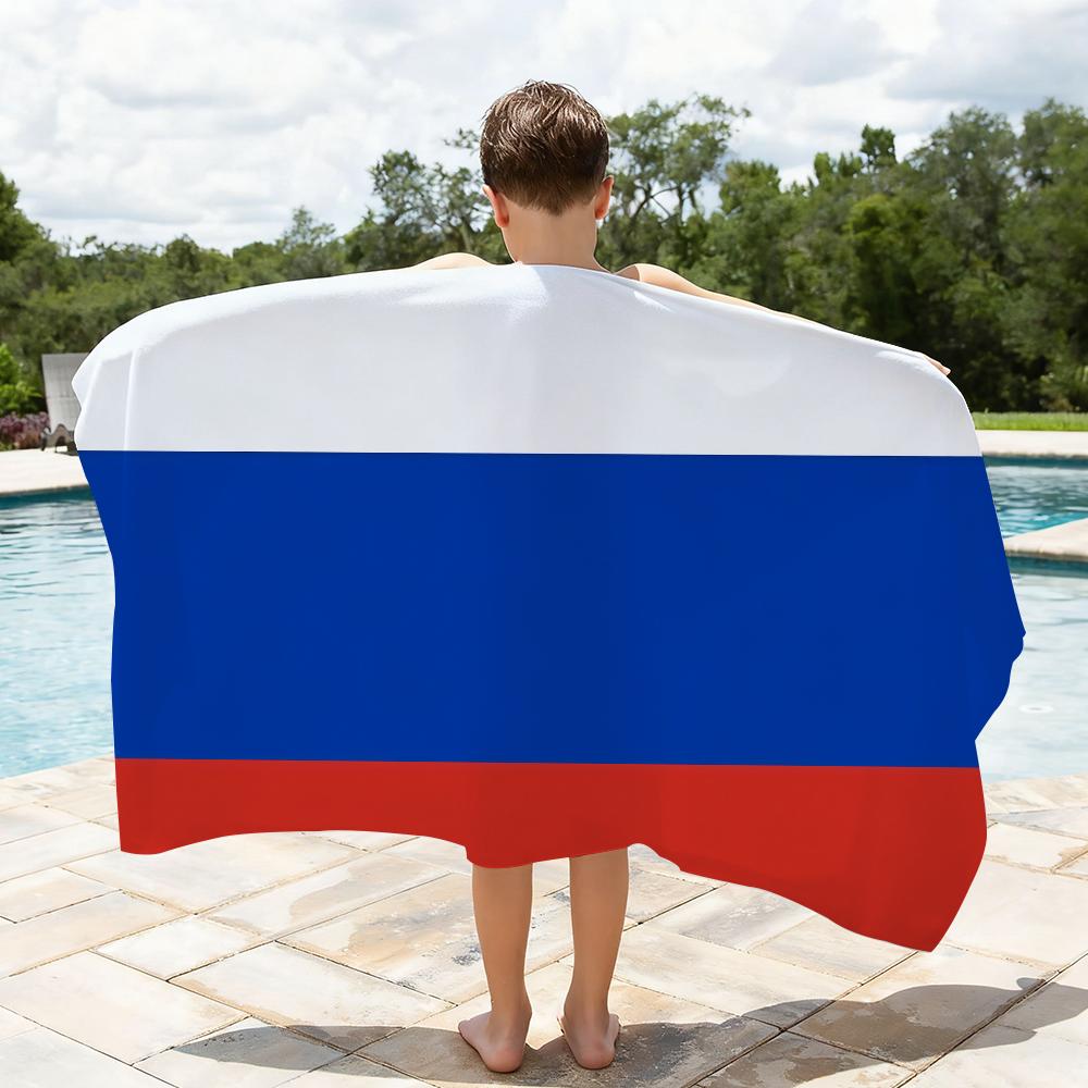 Flag of Russian Towel Soft Lightweight Anti-Sand Large Beach Towel Quick-Drying Bath Sports Family