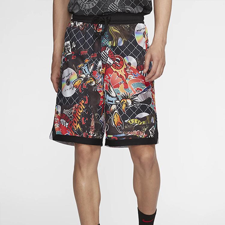 Nike Graffiti Basketball Sports Shorts Men Bottoms Black Red CK1183-018