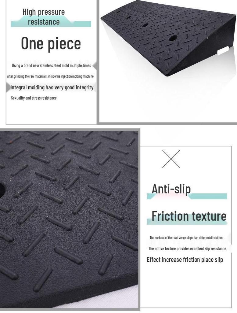 Rubber and Plastic Sloped Threshold Ramp Pad