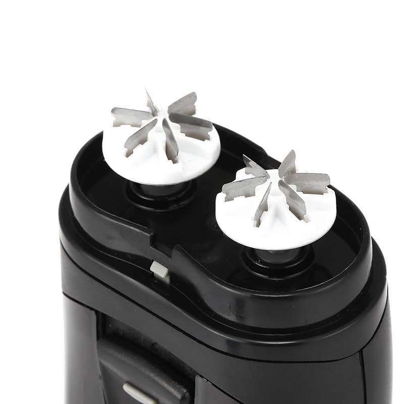 2188 Portable Electric Shaver with LED Light, Double Blade Beard Trimmer, Battery Operated Razor