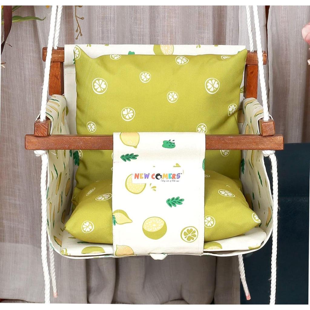 Baby Garden Swing with 2 Pillows (6 Months To 4 Years) (Up To 20 Kg)-Yellow-908, 12 Inch