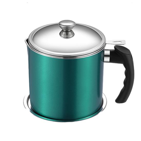 Stainless Steel Oil Can Container with Fine Filter Frying Oil Saver for Straining And Storing Cooking Oil Reuse 1.4L Capacity Rust-Proof Kitchen Oil