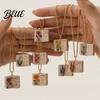 Stylish Women Necklace Birth Flower Necklace Floral Book Pendant January