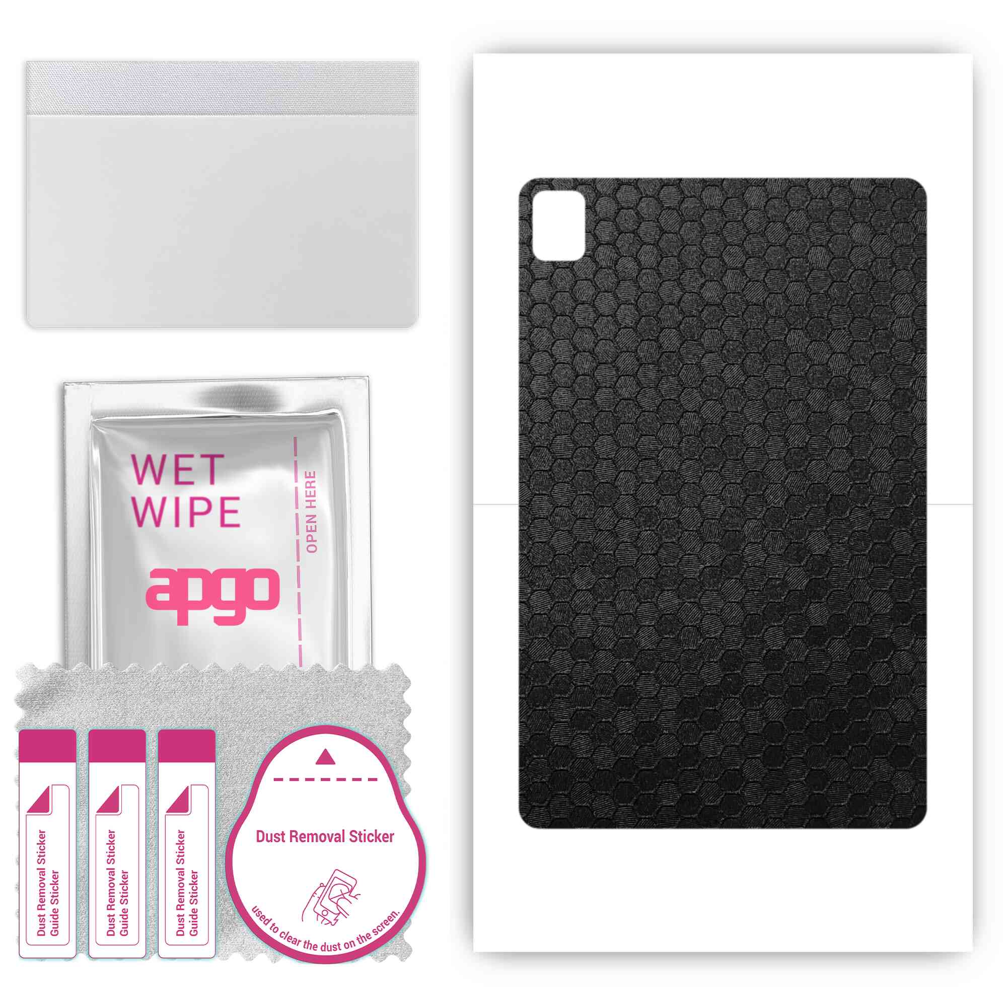 

apgo skin sticker film foil vinyl for the BACK compatible with TCL 10 TabMAX 5G, scratch-resistant, easy to install - Black Honeycomb