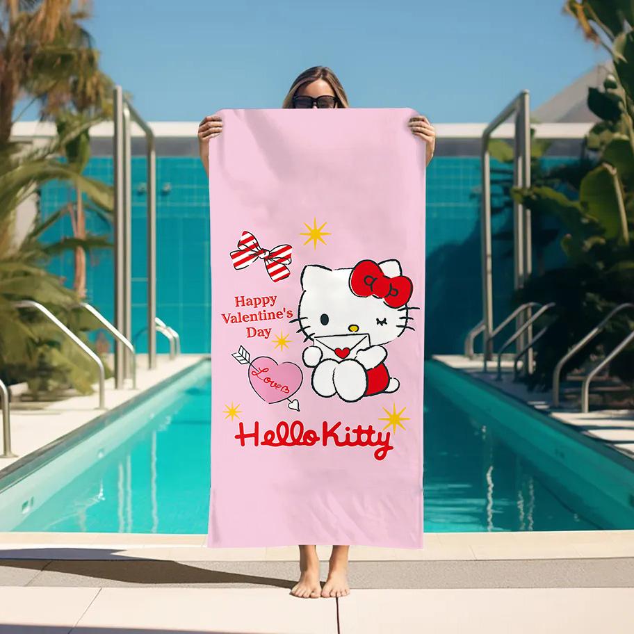 Beach Towel Pink H-Hello K-Kitty Cat Personal Care Turban for Hair Drying Spa Sauna Large Bath Towels Bathroom Accessories Home