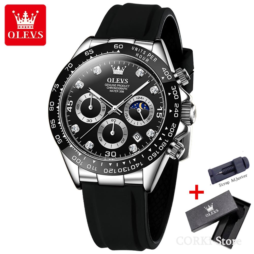 OLEVS 2875 Sports Timer Calendar Shockproof Luminous Luxury Quartz Watch for Men Waterproof Mens Wristwatches Relgio Masculino