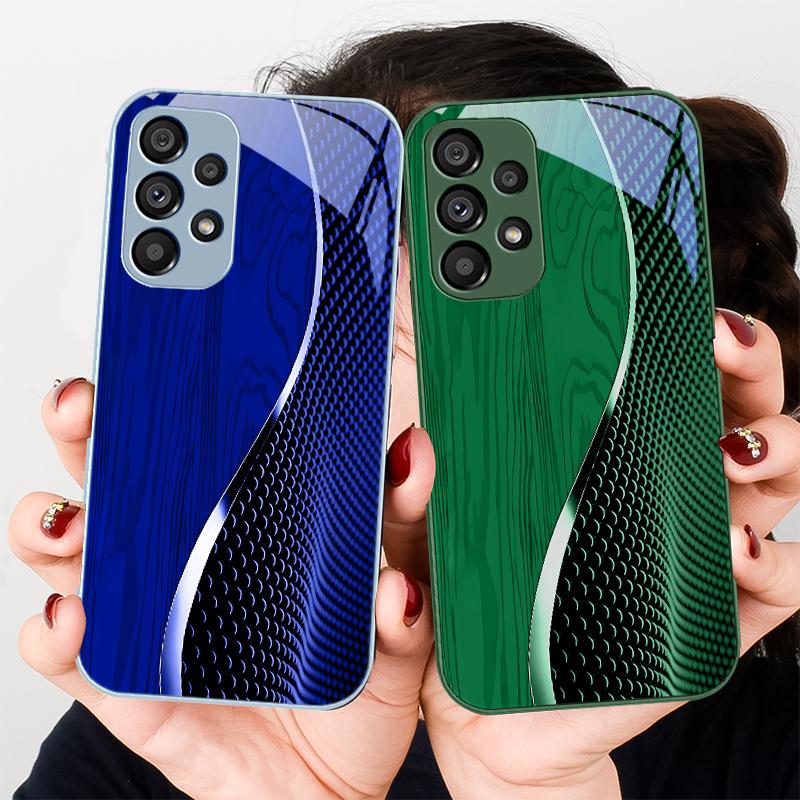 Wood grain mesh black For Samsung S8 S9 S10 20 U ltra S21 Pro S22 Plus S23 FE S24 Ultra 22 S25 Edge S25Ultra Glass Phone Case