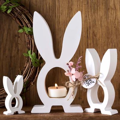 3D Kaninchen Silikon Kerzenform DIY Osterhase Teelichthalter Kerzenständer Gussformen Seife Gips Harz Handwerk Herstellung Heimdeko