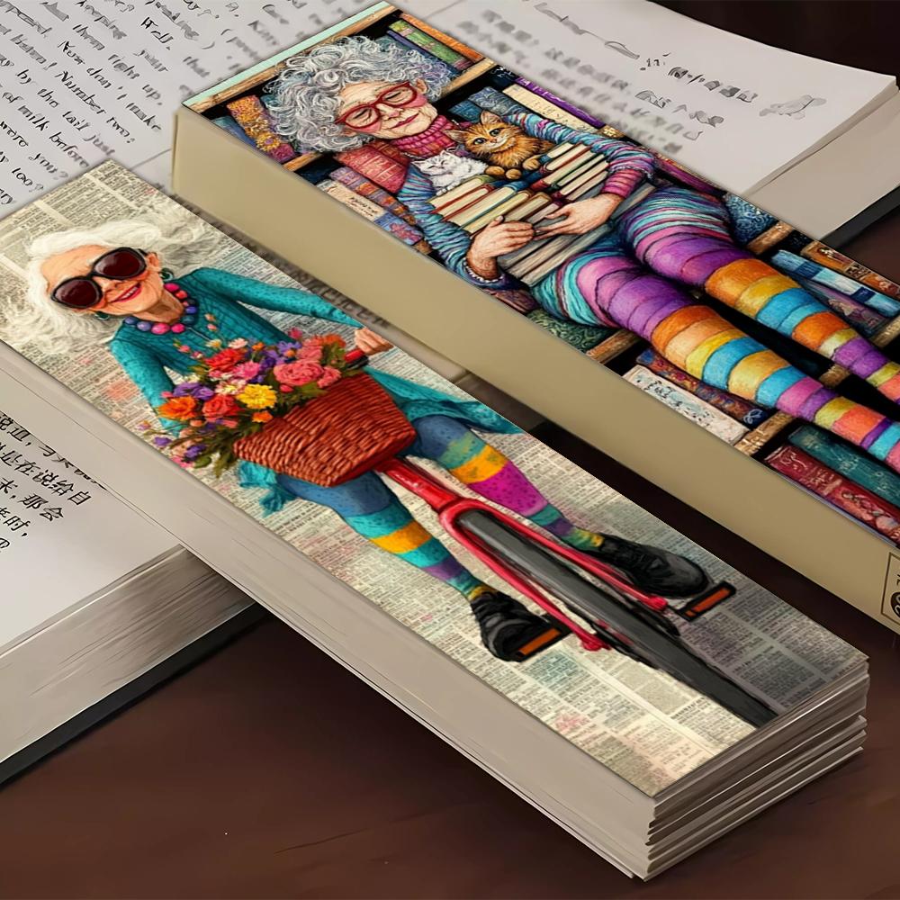 32pc, Retro Old Lady Bookmark, Back To School Season, Christmas, Halloween, Suitable for Teachers, Readers, and Birthday Gifts.