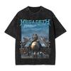 Megadeths Metal Band T Shirt Washed Cotton High Street T-Shirts MegaRock for Men Women Streetwear Summer Tops Tees