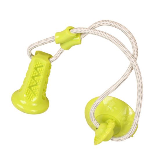 

Dog Teething Toy with Treat Dispenser Suction Cup TPR Chew Ball Interactive Boredom Relief Dental Health Self-Play Pet Toy for Anxiety Energy Burn зелений