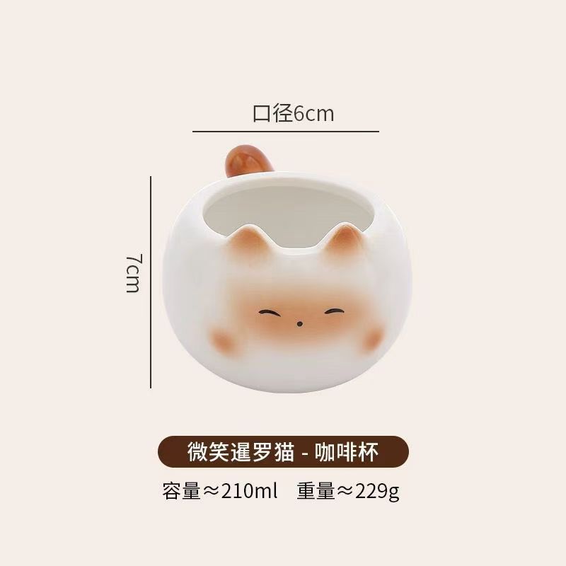 Cute Cat Ceramic Mug Black Cat Coffee Mug with Handle Insulated Coffee Cups 3D Porcelain Tea Cup Birthday Gift for Cat Lovers