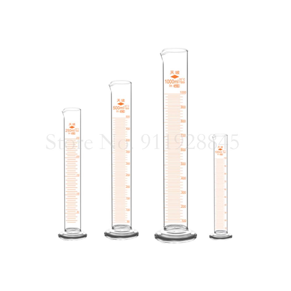 1 Stück Labor Messzylinder 5ml bis 1000ml Verdicktes Glas Messbehälter Laborbedarf