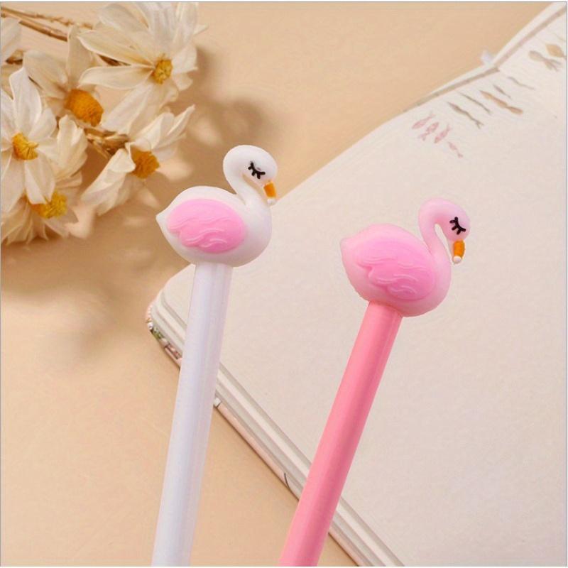 12pcs Cute Pink Flamingo Swan Gel Pen Summer Flamingo Party Supplies School Party Favor Gift Office Giveaways Birthday Party Gift Back To School Se