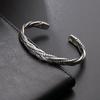 Hot Thai Vintage Men Twisted Bracelet Open Bangle 925 Sterling Silver