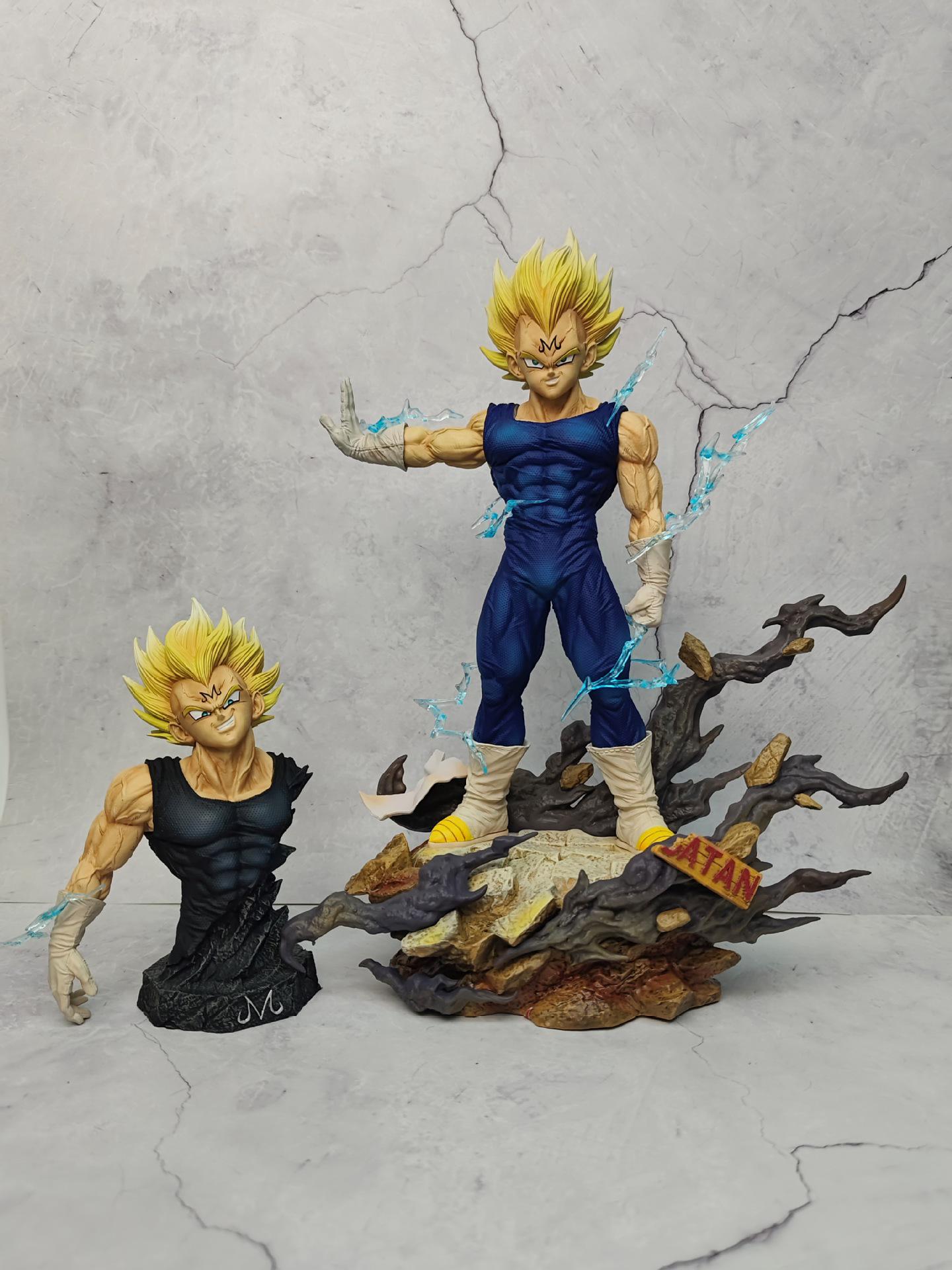 Dragon Ball Majin Buu & Vegeta Bust Figure Ornament with Base
