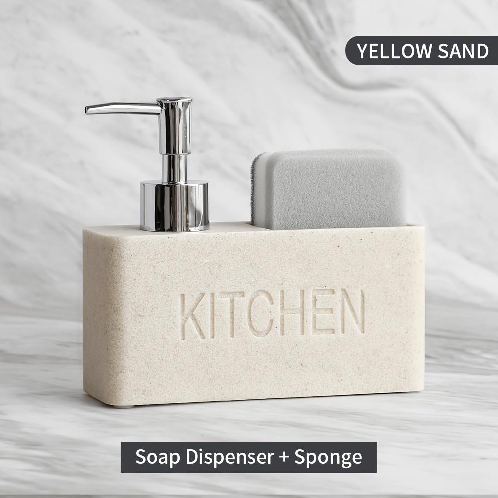 

Multifunctional Kitchen Soap Dispenser with Sponge Holder Dishwashing Liquid Bottle Storage Box Лляний