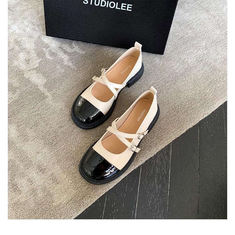 Summer French Retro Platform Chunky Heel Mary Jane Loafers for Women