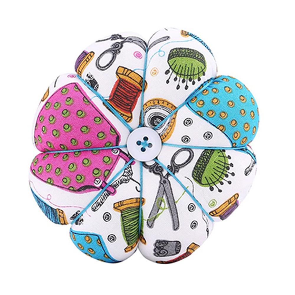 

Pin Cushion Sewing Floral Pumpkin Design Sewing Kit Storage Pins for Removable Tray Built in Pin Cushion Notions Wrist Belt