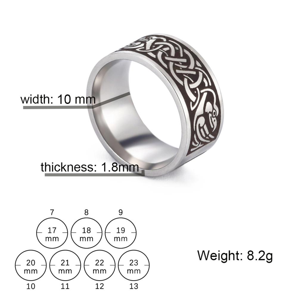 Punk Baum des Lebens Ring Edelstahl Vintage Wikinger Keltisches Knotenmuster Schmuck für Damen Herren Gothic Party Geschenk