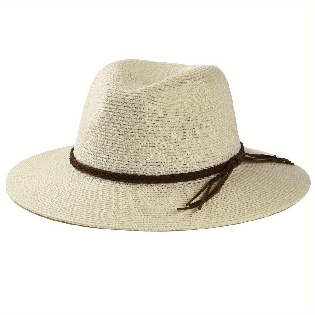 2025 New Straw Hat for Women Men UV Protection Natural Panama Hat Wide Brim Sun Hat Men Classic Fedora Beach Hat