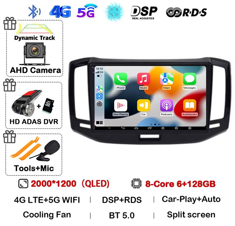 Android 14 Auto CarPlay WiFi+4G Autoradio GPS Für Chery E3 2013 2014 2015 2016 2017 Multimedia Video Player 360 Kamera Head Unit