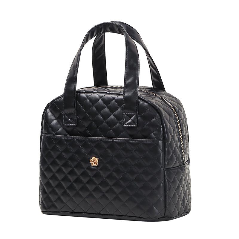 Изолированная сумка для ланча из искусственной кожи женская водонепроницаемая сумка для ланча для женщин многоразовая женская сумка для ланча многоцелевая бежевая сумка для ланча чёрный 1370₽