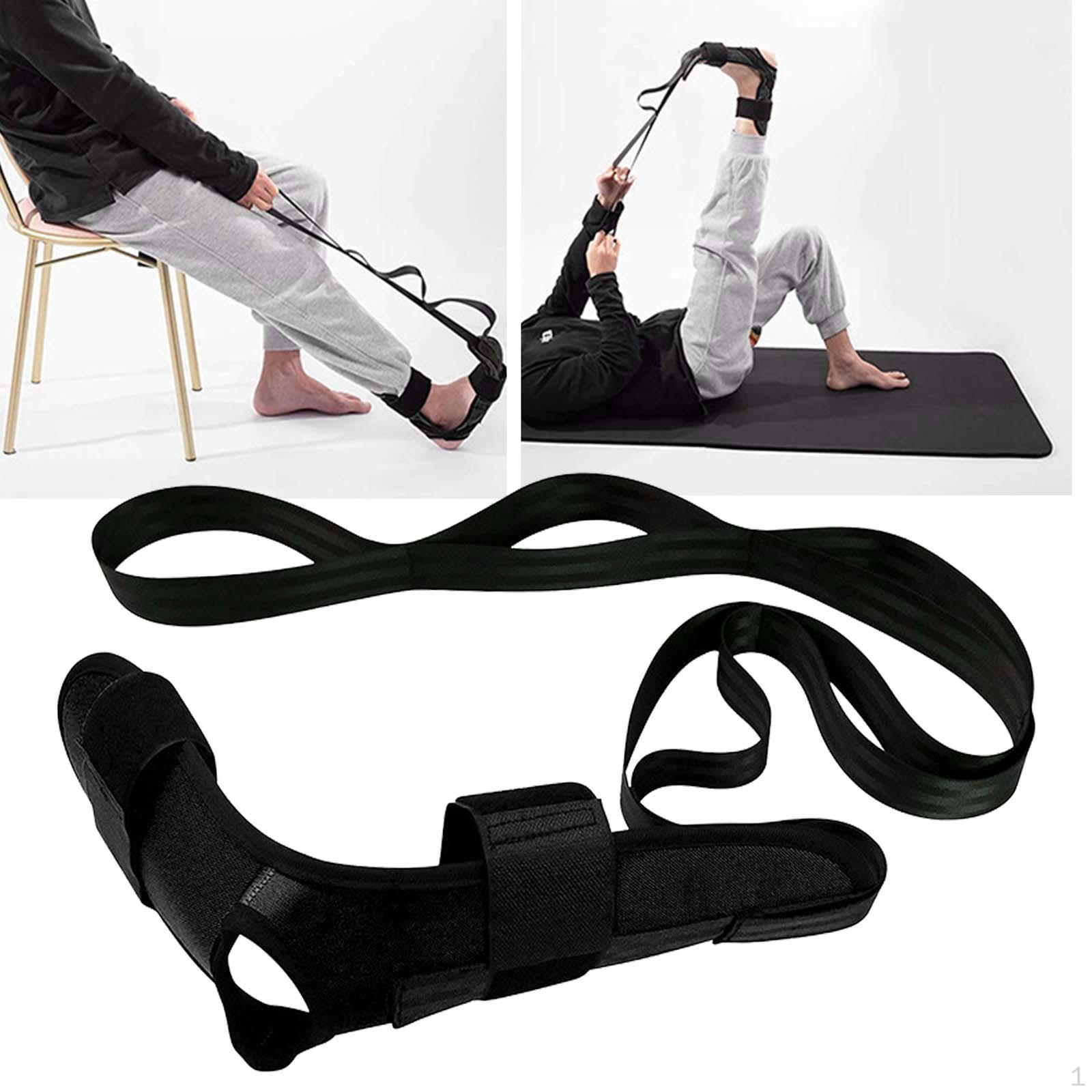 

Фитнес-растягивающийся ремень для подколенных сухожилий, легкие принадлежности для упражнений, пояс с несколькими петлями для ног чёрный