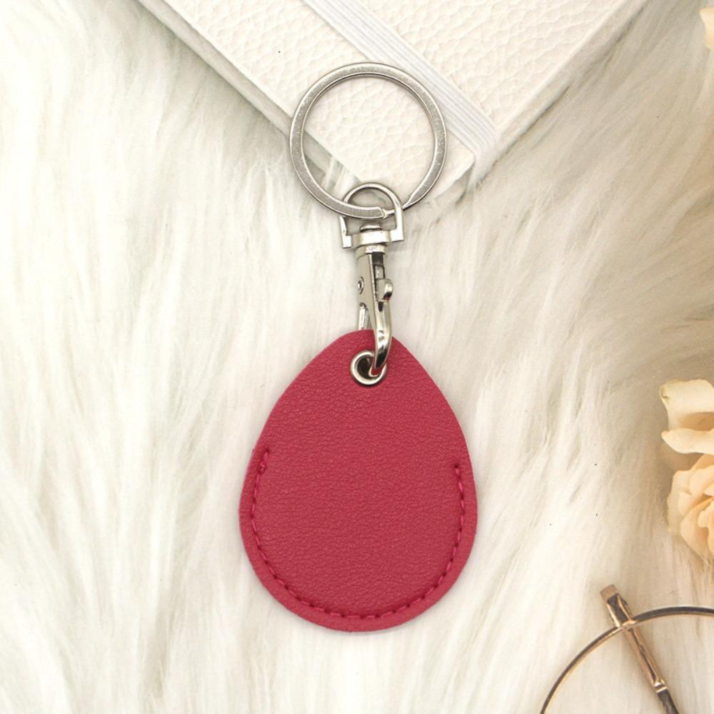 Rostfreier Leder-Schlüsselanhänger Einfarbig Ausweishalter Universeller Schlüsselanhänger Hängezubehör