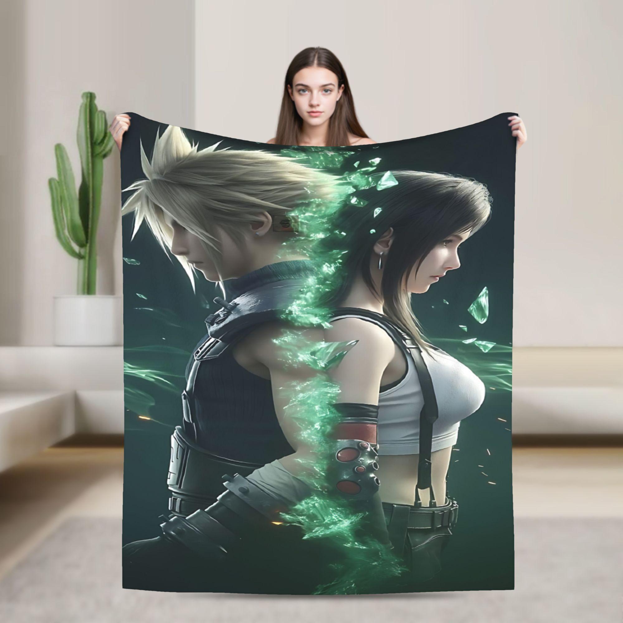 

Tifa Lockhart Inspire Flannel printed blanket suitable for all seasons suitable for living room office sofa and travel 180x250CM 75x90cm