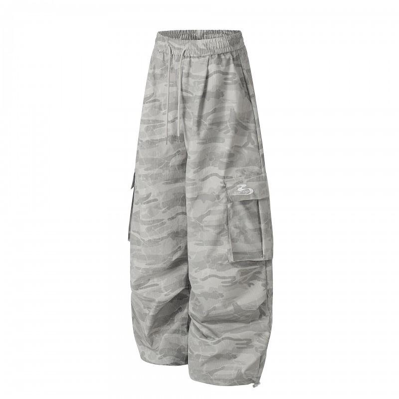 2026 American Outdoor Camo Cargo Pants Loose Fit Straight Leg Trousers Men Women