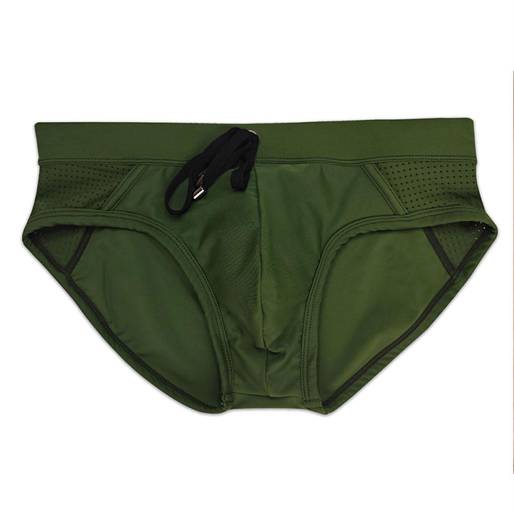 Mens Swim Briefs Comfort Quick Dry Nylon Mesh Panel Contour Pouch Elastic Waistband Sexy Color Block Swim Trunks For Beach Swimming
