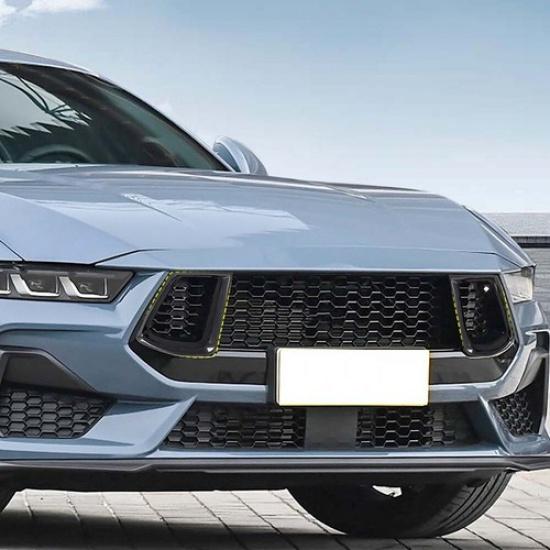 2x Carbon Fiber Front Bumper Grille Side Air Vent Covers for Ford Mustang 2024+